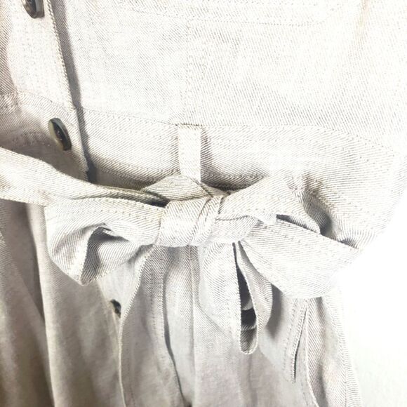 Women's Banana Republic Linen Blend Button-Down Elegant Beige Stylish Dress Sz 6 - Picture 5 of 9